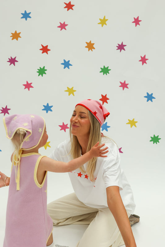 Stars Align Bandana ~ Pink + Red