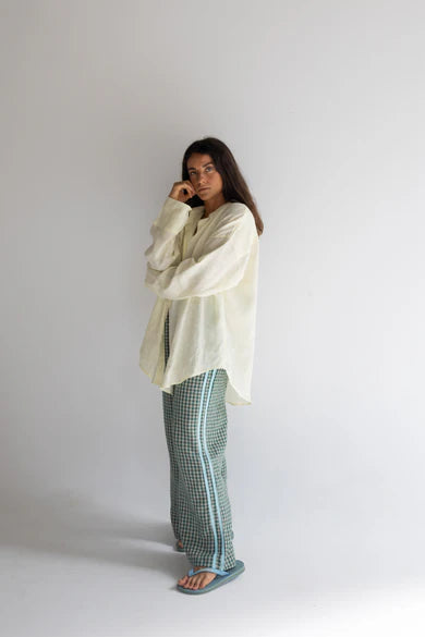 Linen Pants ~ Green Check