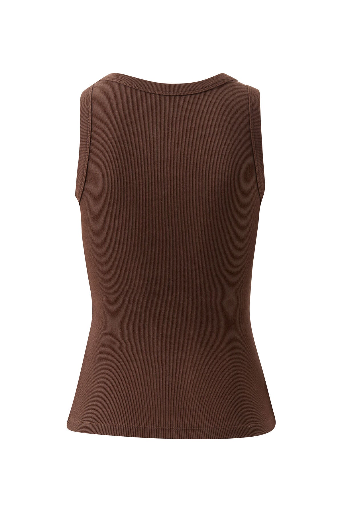 Zoe Contour Rib Logo Tank ~ Chocolate