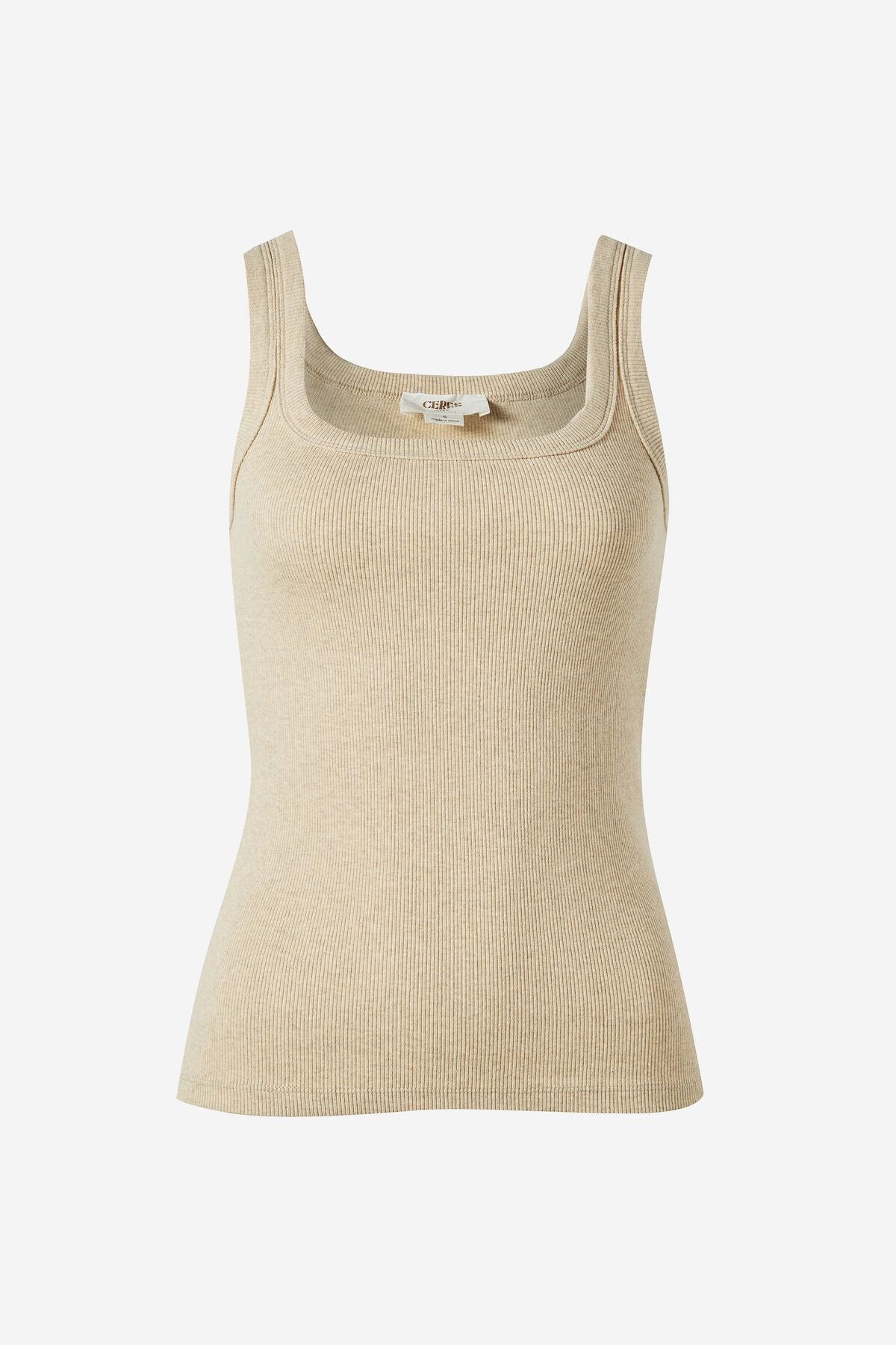 Contour Rib Square Neck Tank Oatmeal