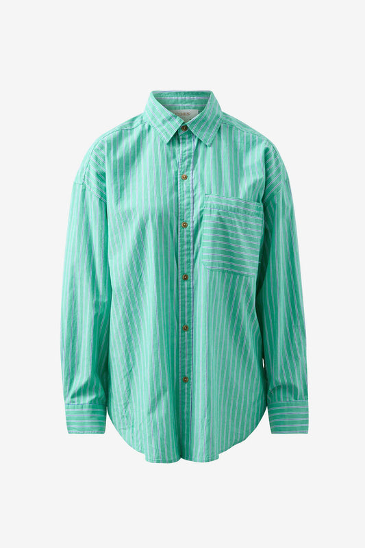 Peta Oversized Shirt Zesty Green Triple Stripe