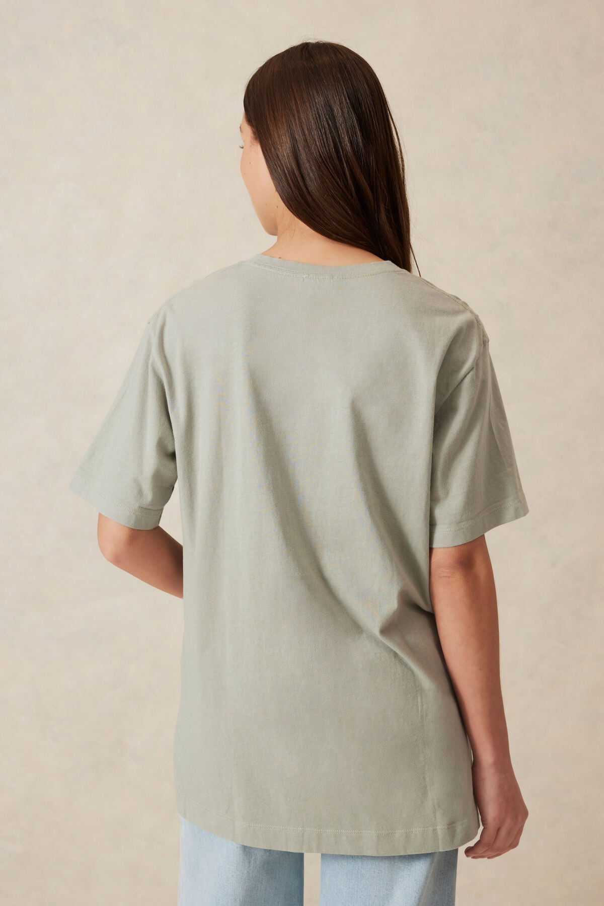 Longline Step Hem Tee - Soft Sage