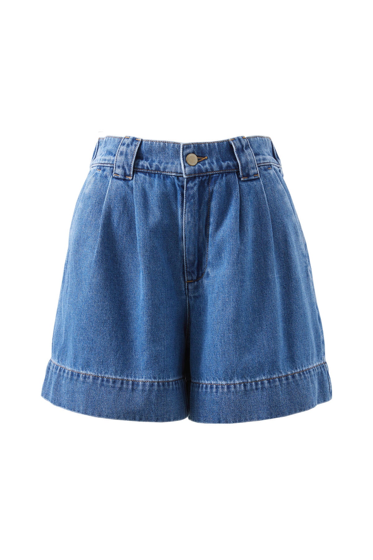 Pleat Front Short Washed Indigo