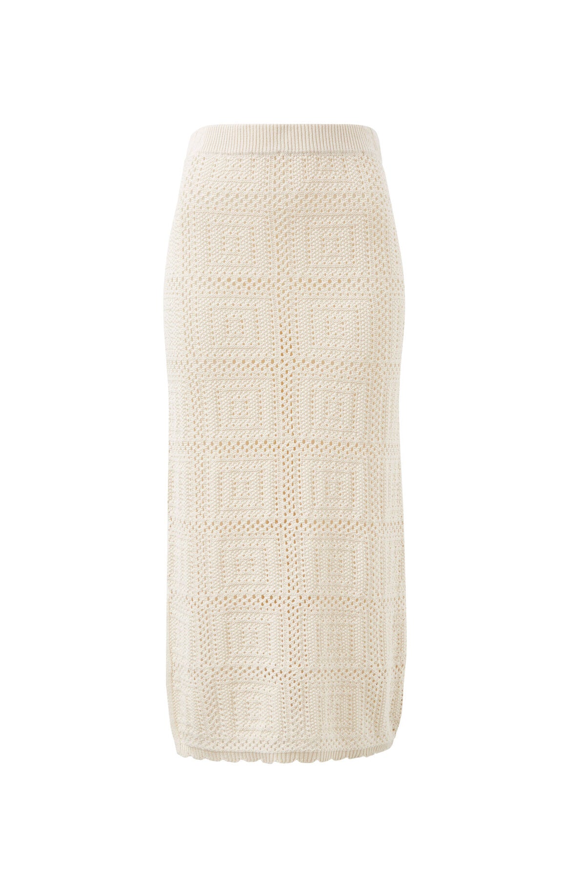 Square Knit Midi Skirt