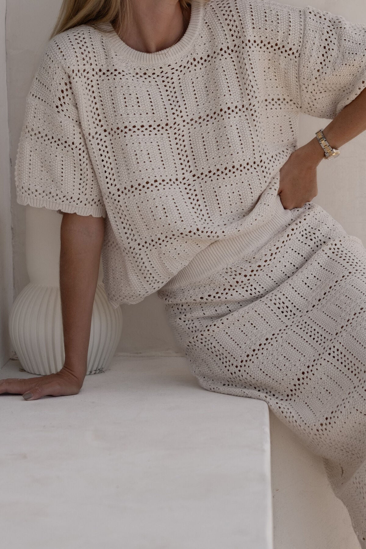 Square Knit Boxy Tee