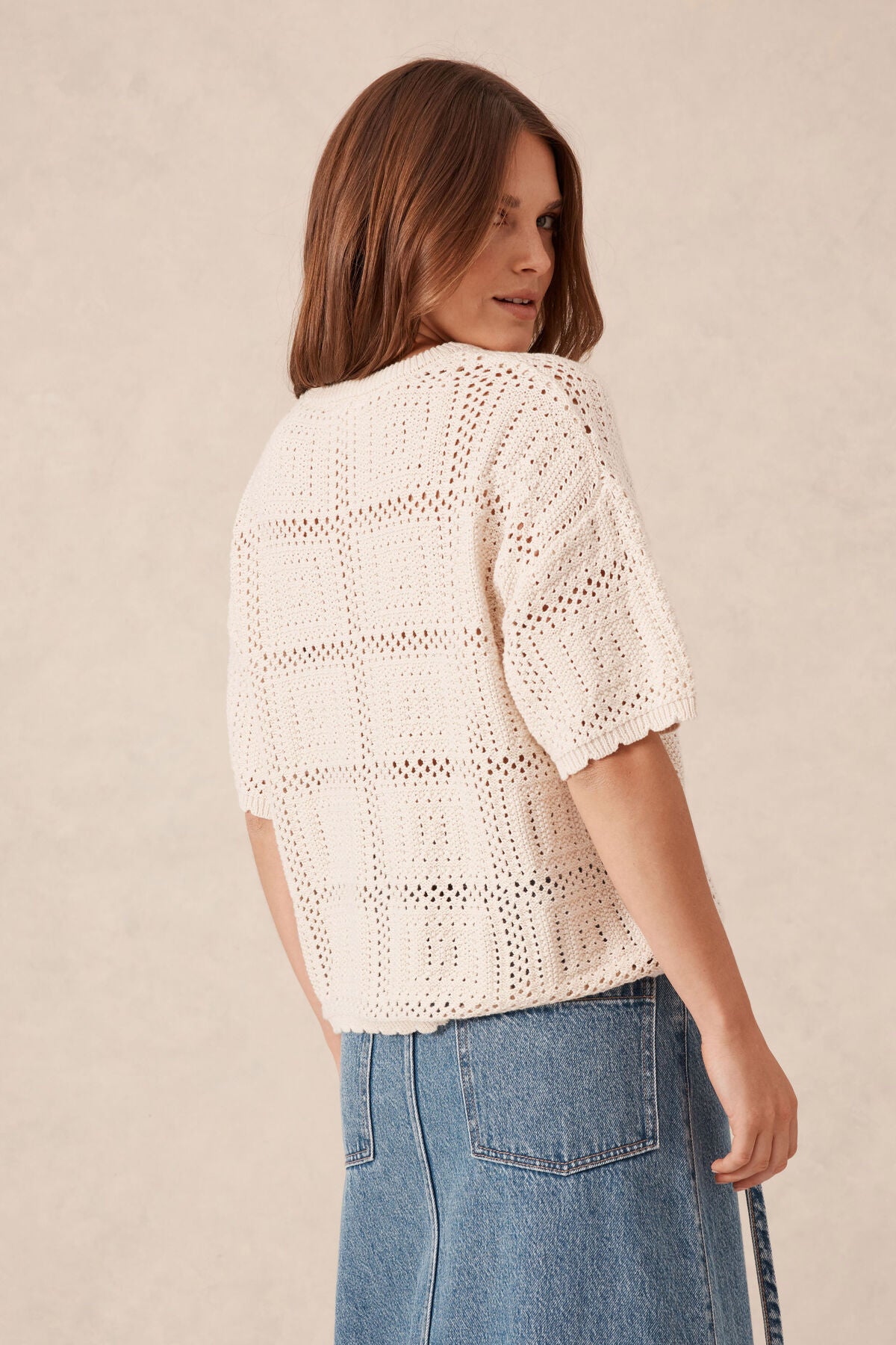 Square Knit Boxy Tee