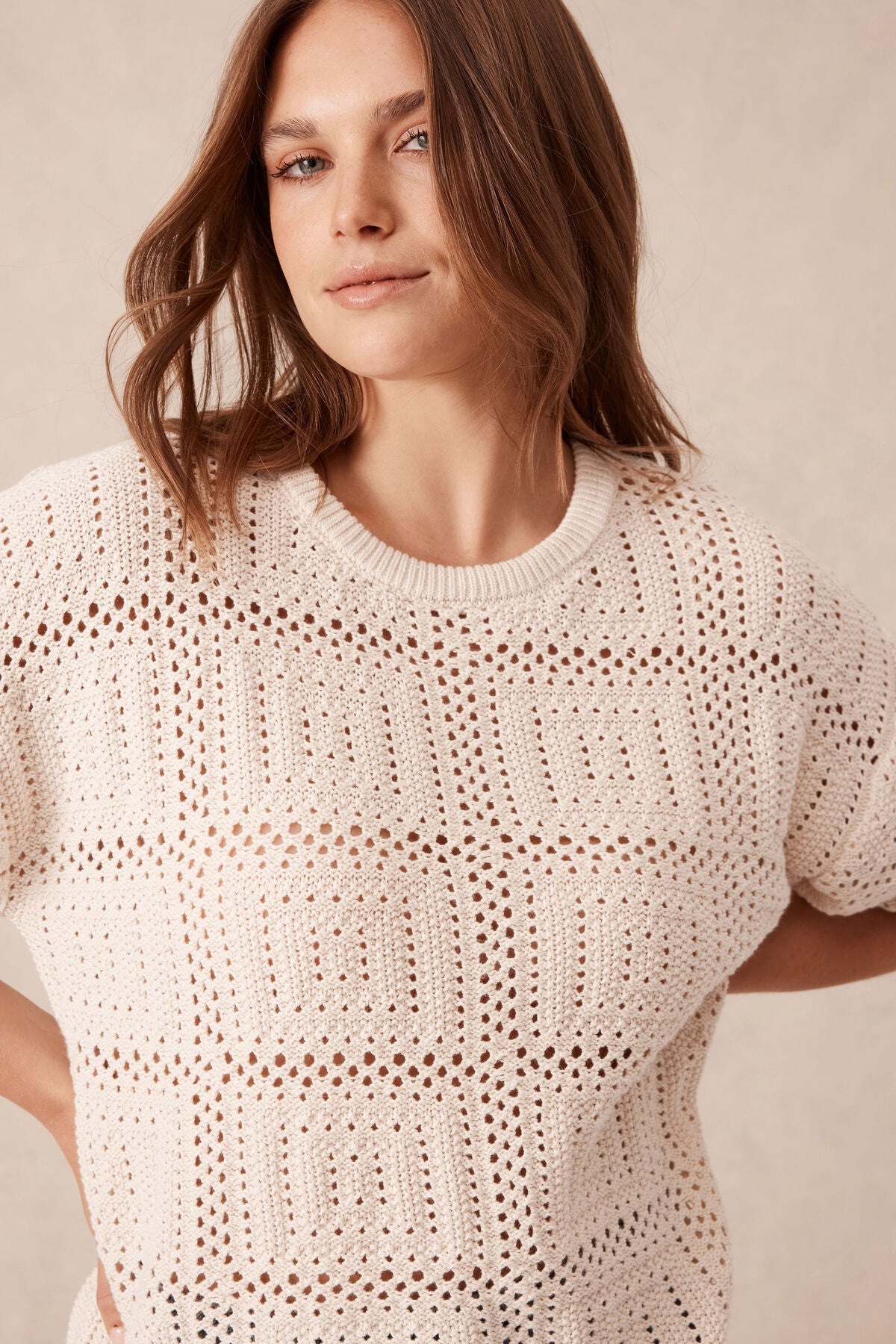 Square Knit Boxy Tee