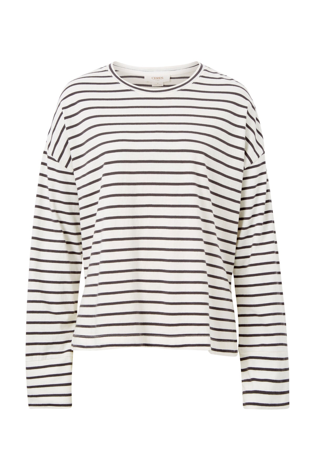 Slouchy Long Sleeve Vanilla Phantom Stripe