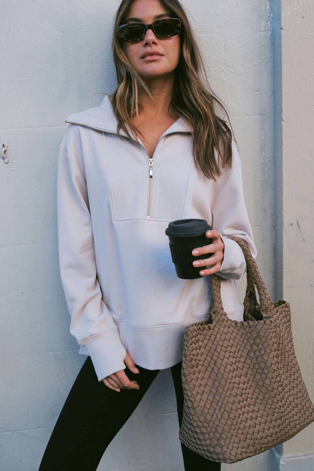 Half Zip Sweat Almond