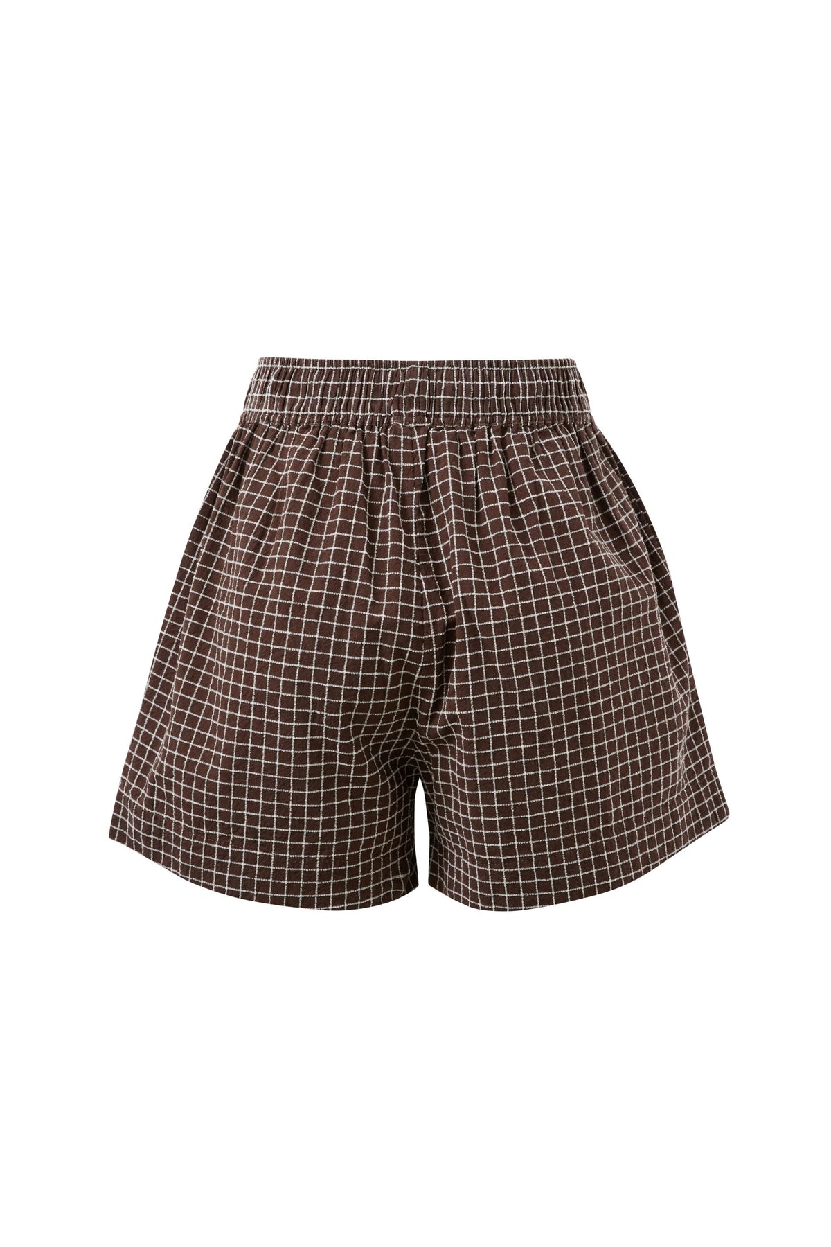 Mila Short Textured Chocolate Check