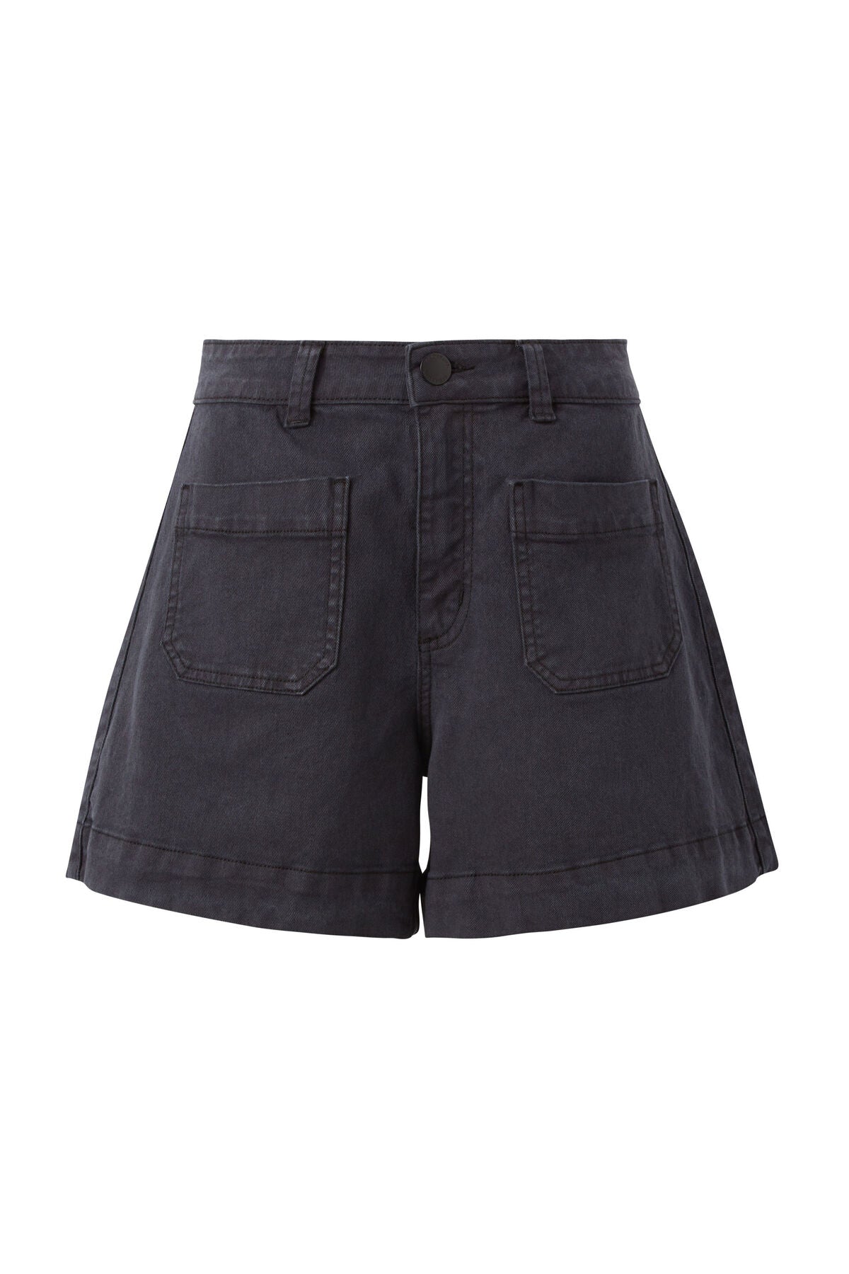 Esther Denim Patch Pocket Short Washed Black