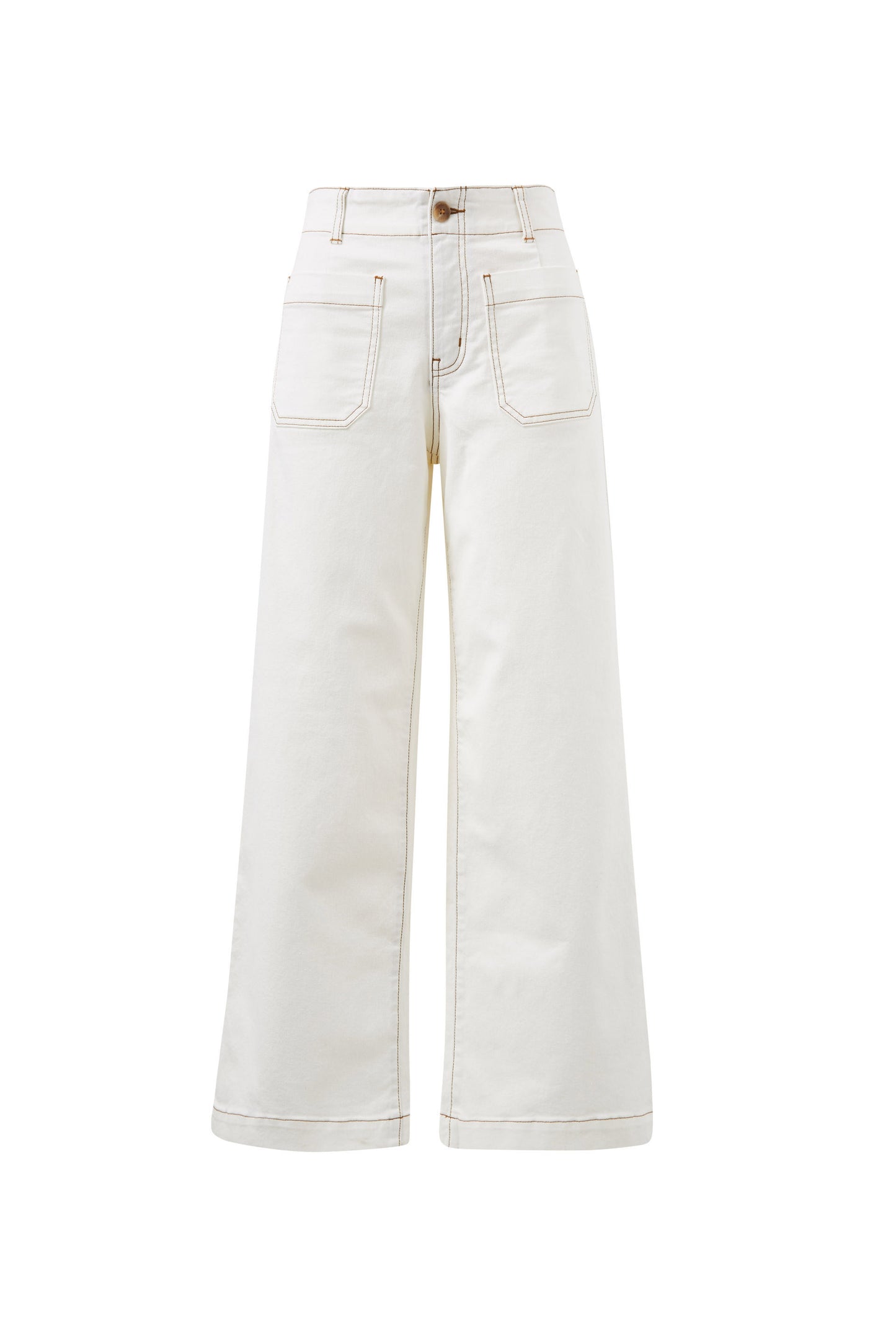 Wide Leg Front Pocket Jean Ecru