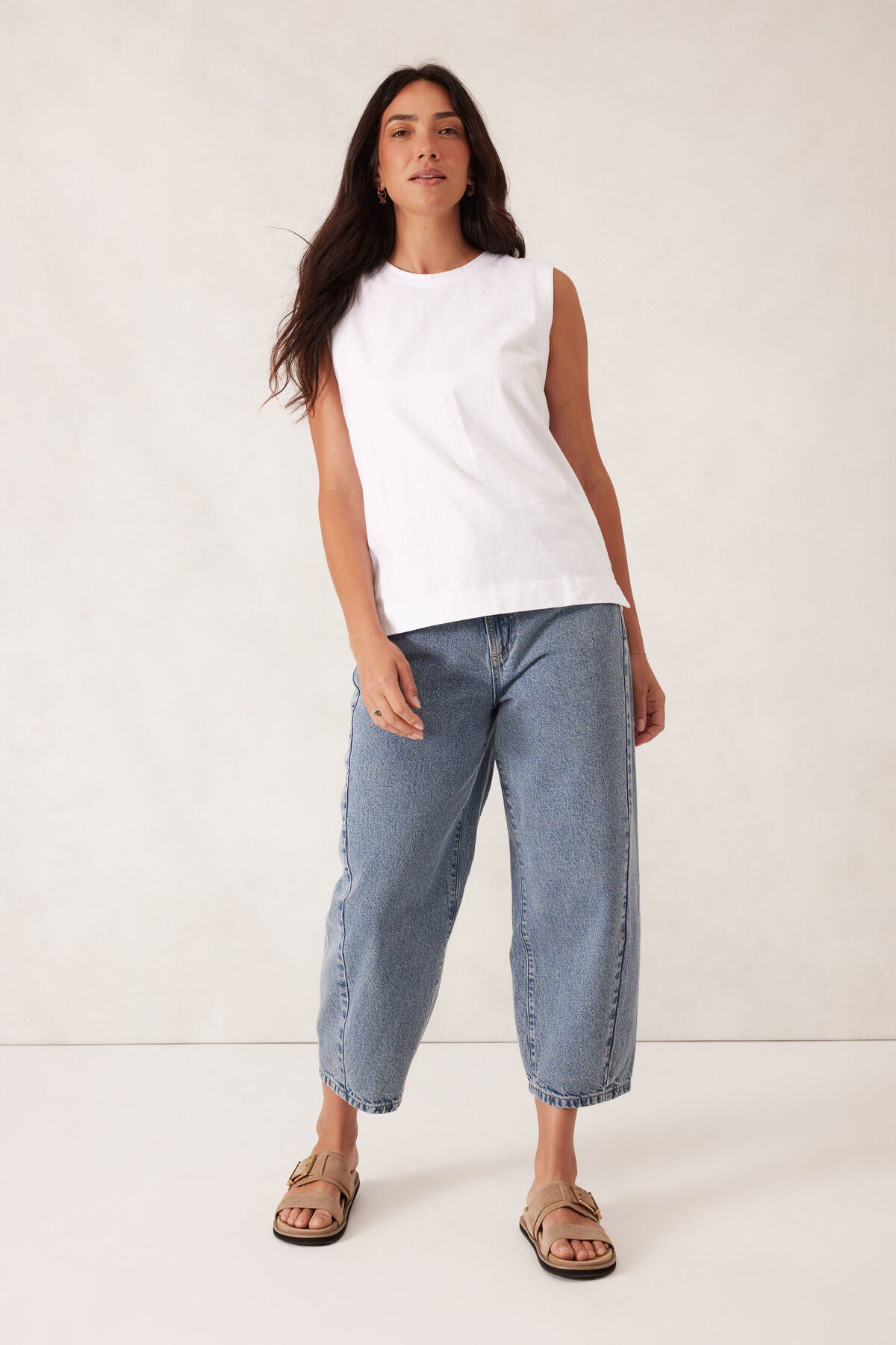 Relaxed Sleeveless Tee White