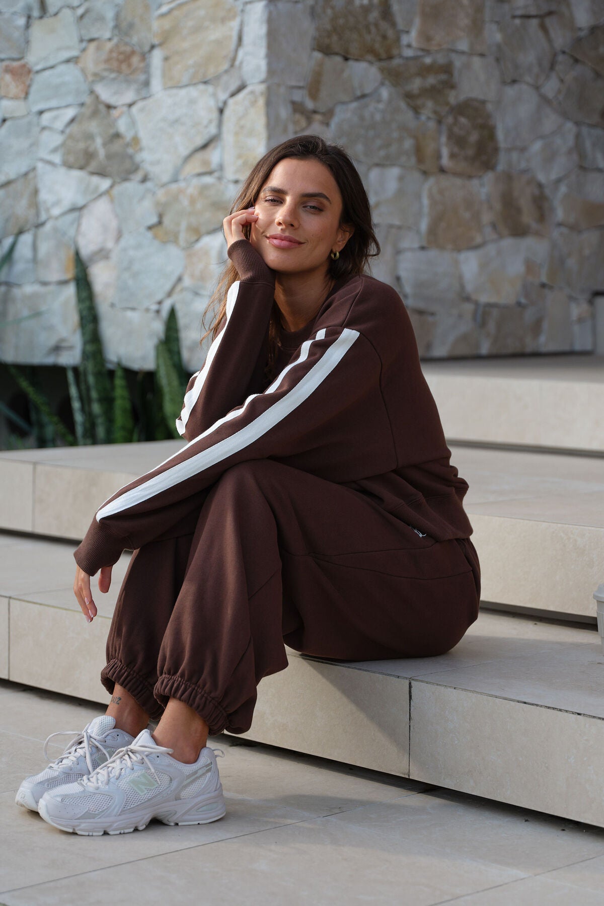 Barrel Leg Trackpant Chocolate