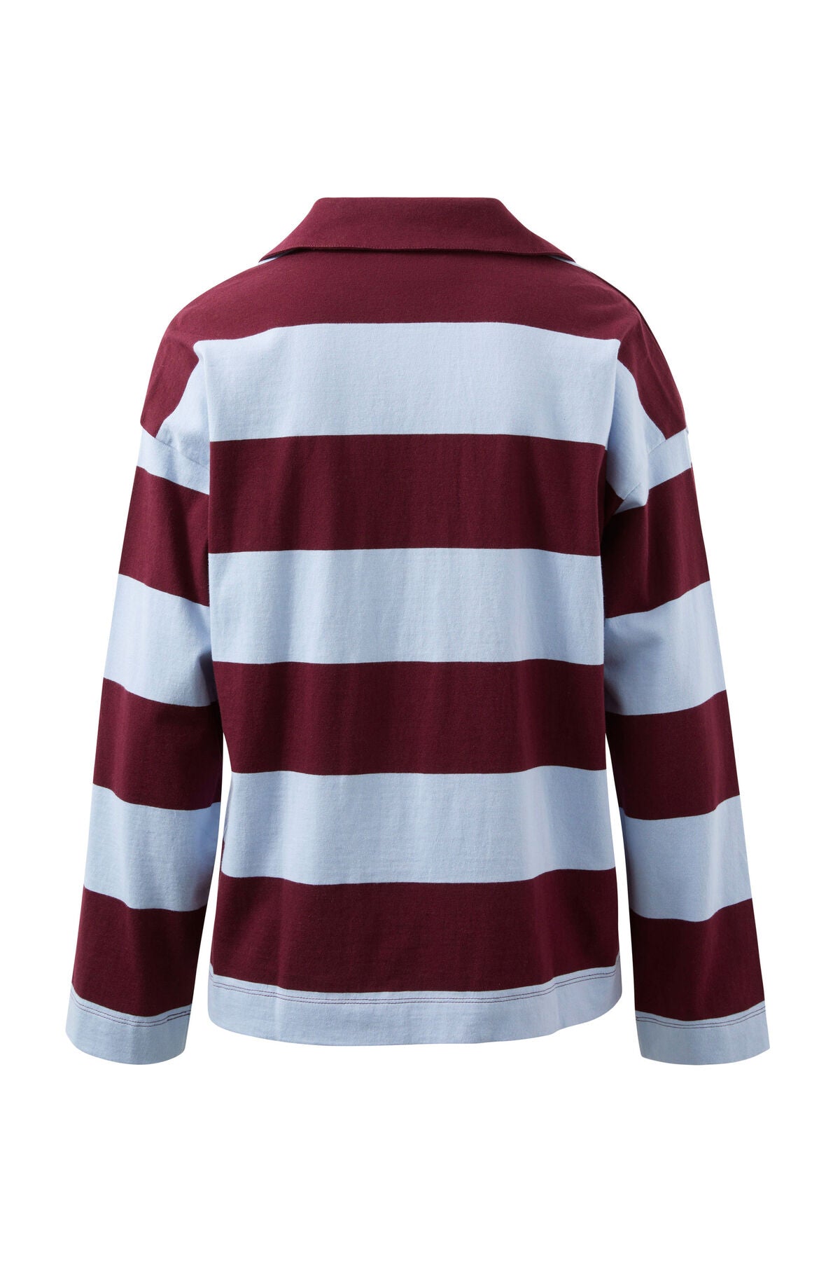 Shelby Slouchy Rugby Top Chalk Blue Raisin Stripe