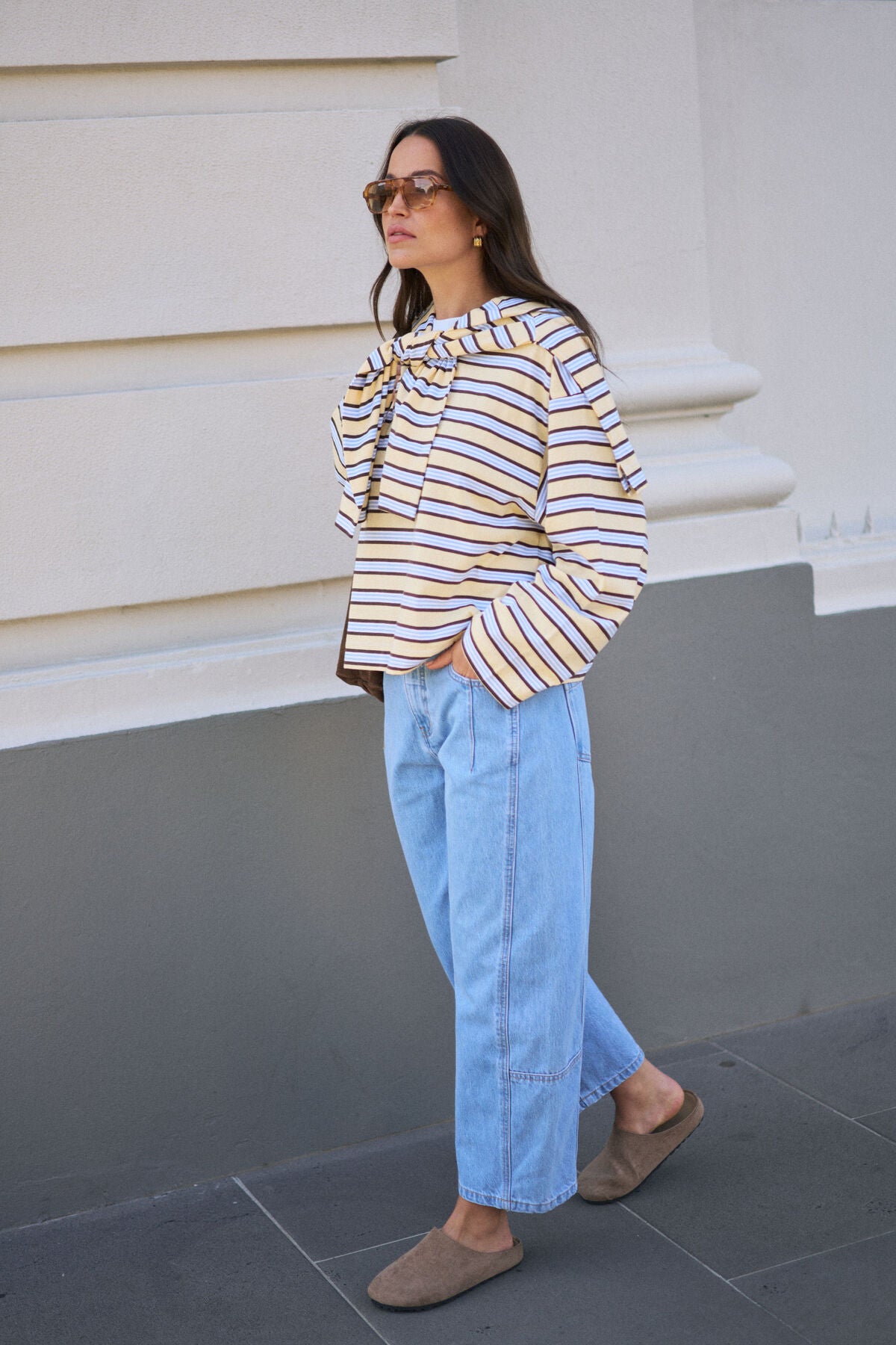 Beau Long Sleeve Slouchy Tee ~ Butter Brunette
