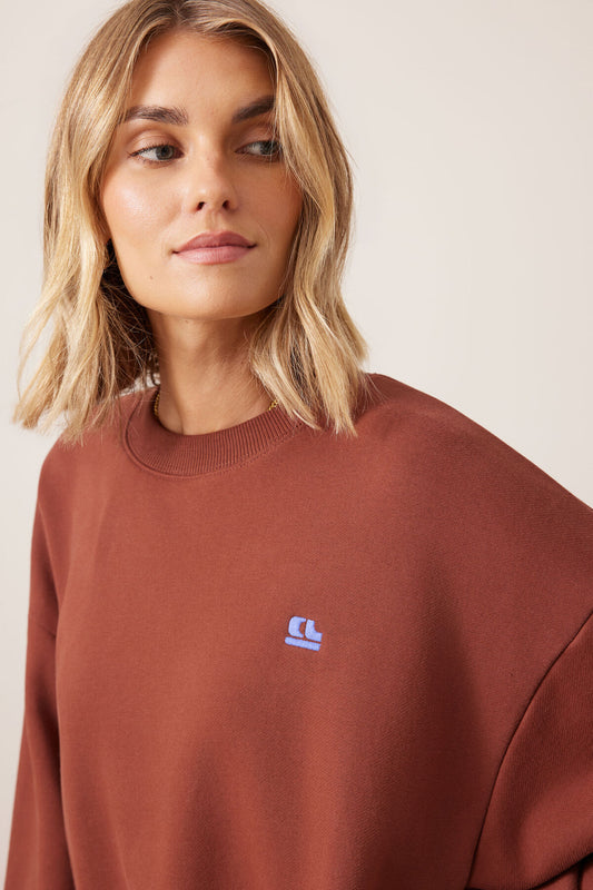 Quinn Slouchy Crew ~ Burnt Toffee