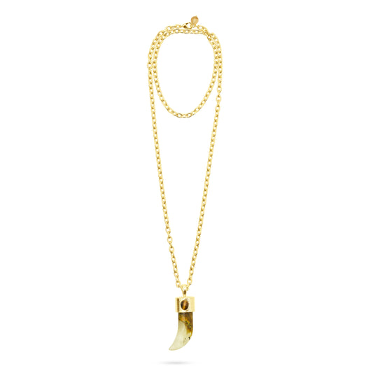 Shark Tooth Pendant Necklace - Watermelon Skin