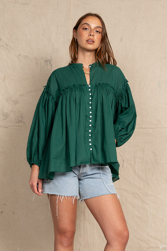 Romantic Blouse Emerald