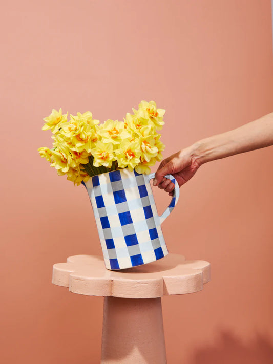 Maker Jug Indigo Check