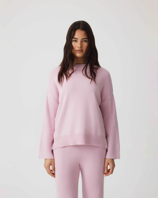 Cotton Cashmere Knit Sweater ~ Rosebud