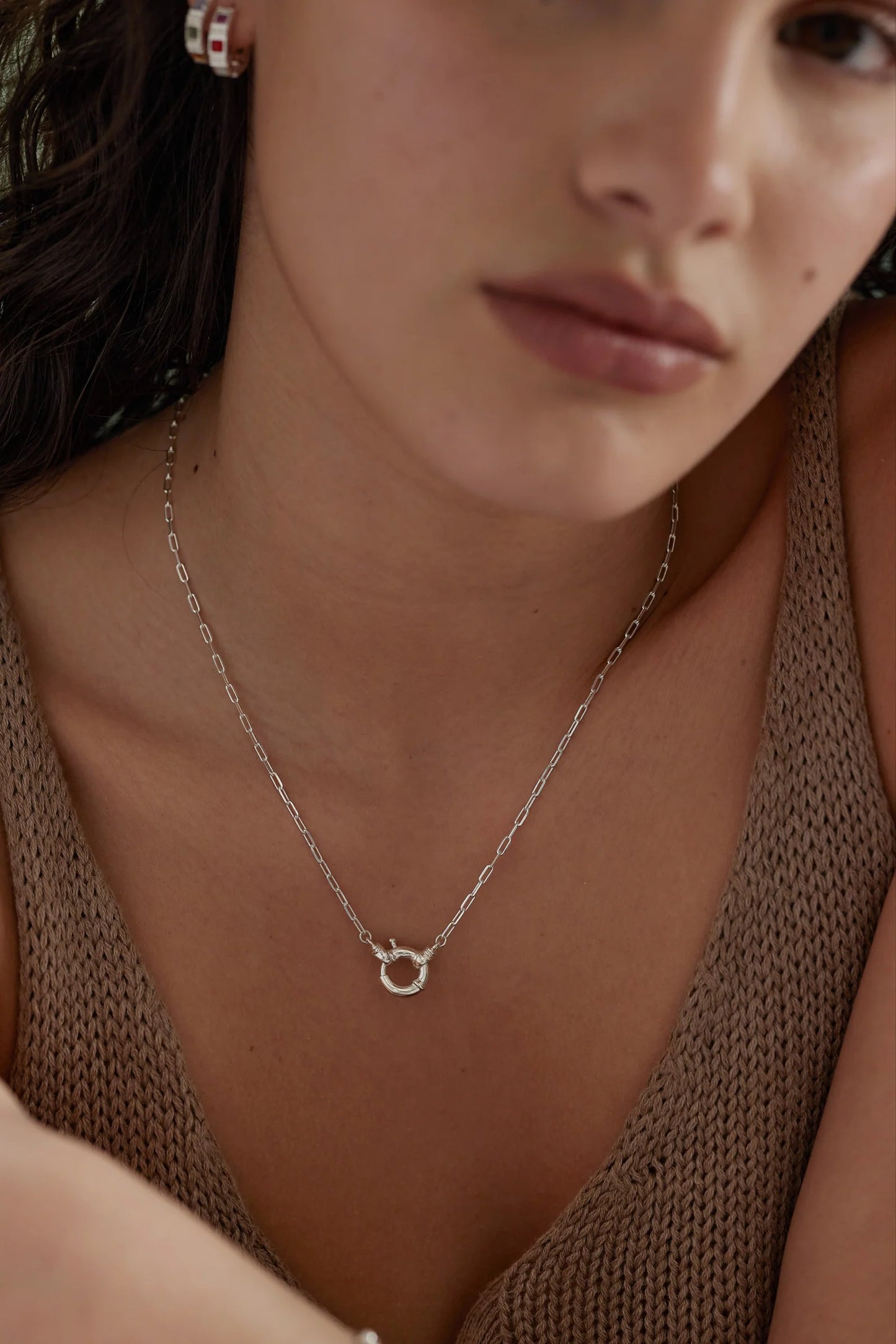 Sailor Clasp Silver Necklace