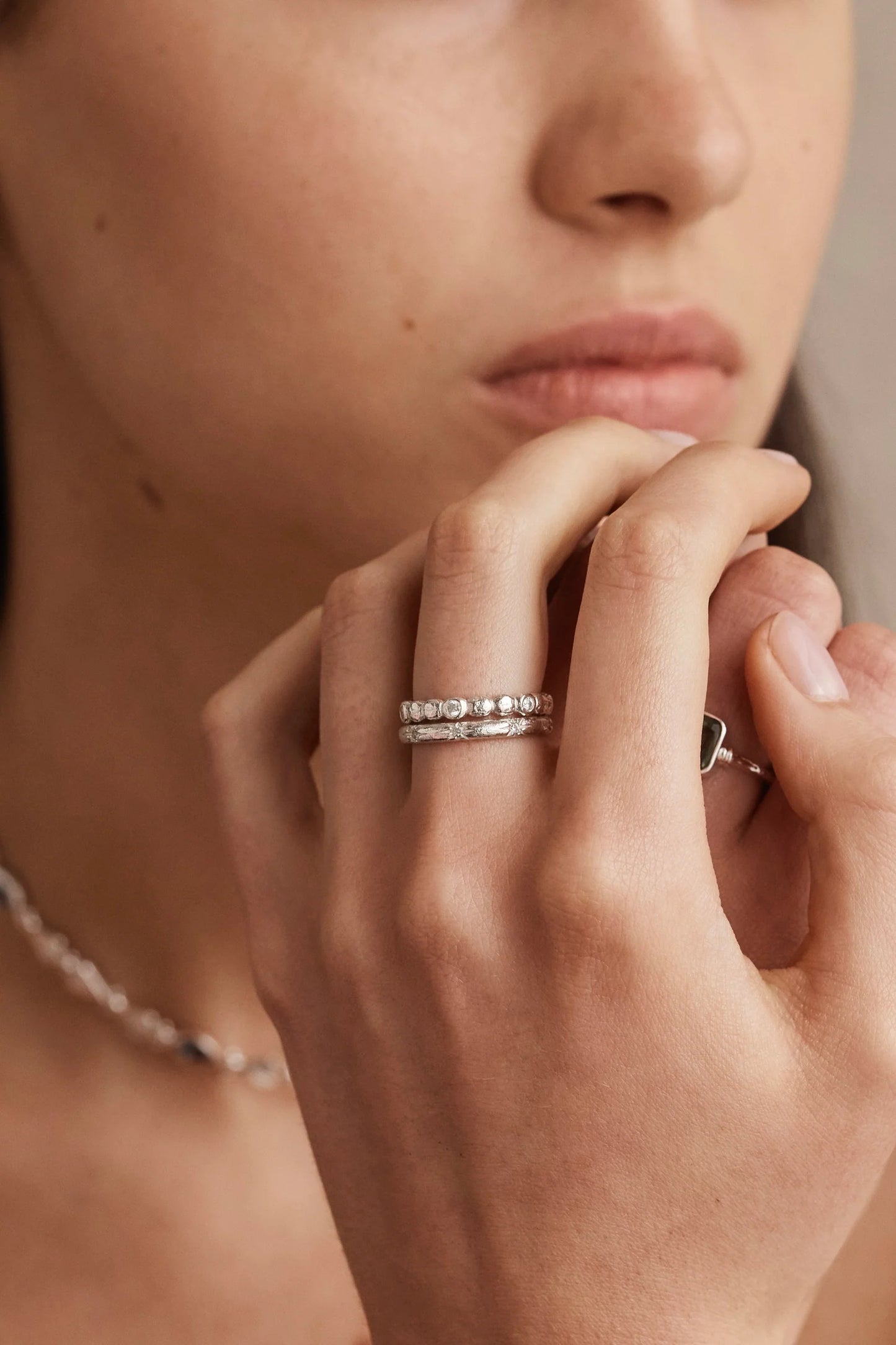 Starburst Silver Stacking Band 6/S