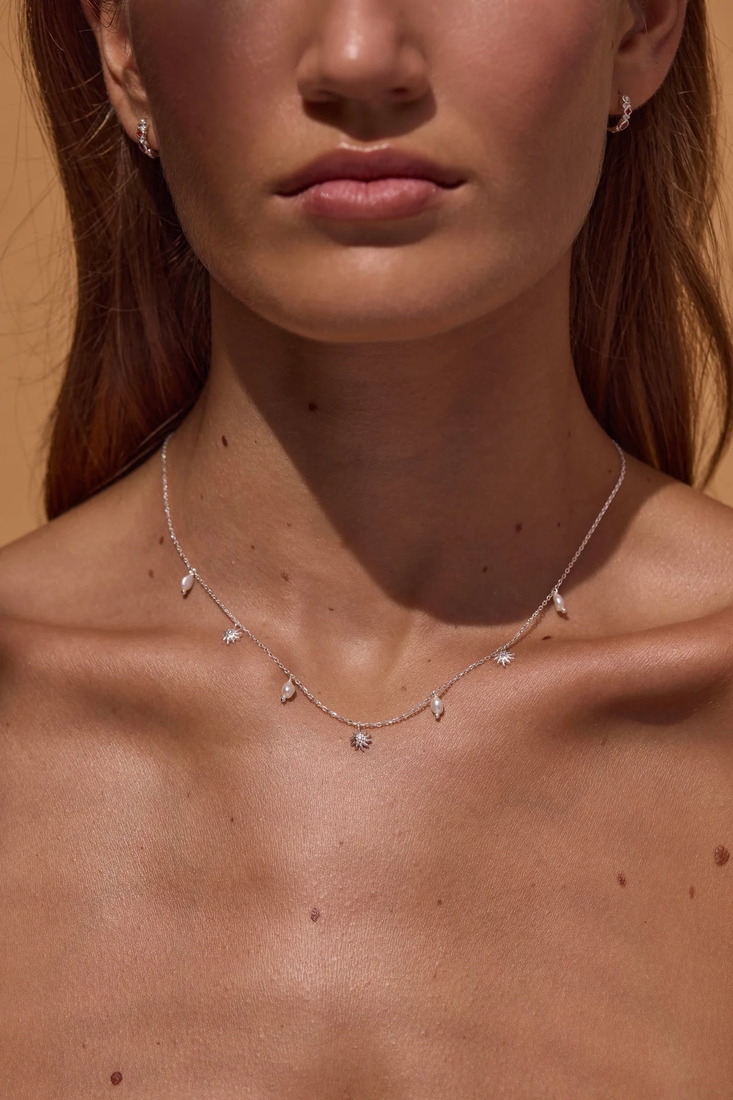 Soleil Pearl Silver Necklace