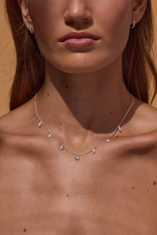 Soleil Pearl Silver Necklace