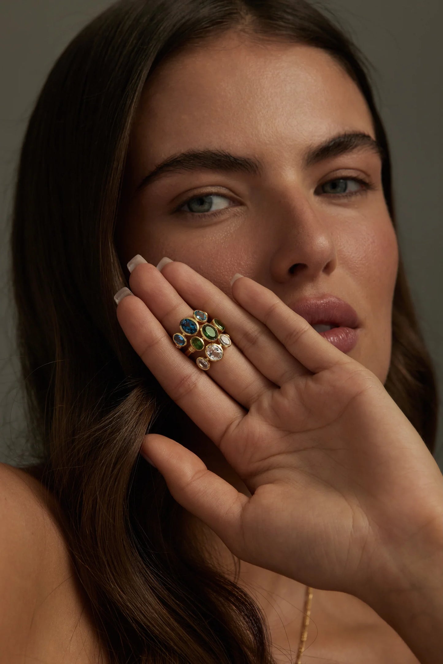 Trinity Blue Topaz Gold Ring 9/XL