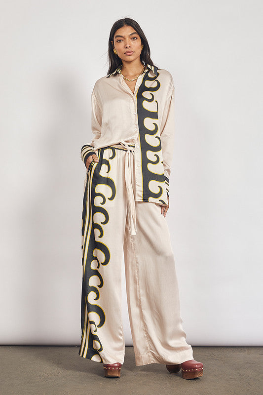 Tide Elastic Waist Pants in Ecru