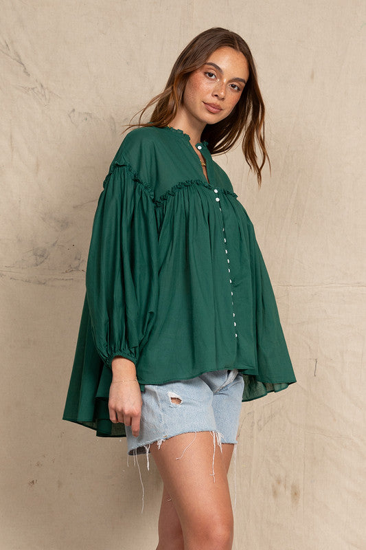 Romantic Blouse Emerald