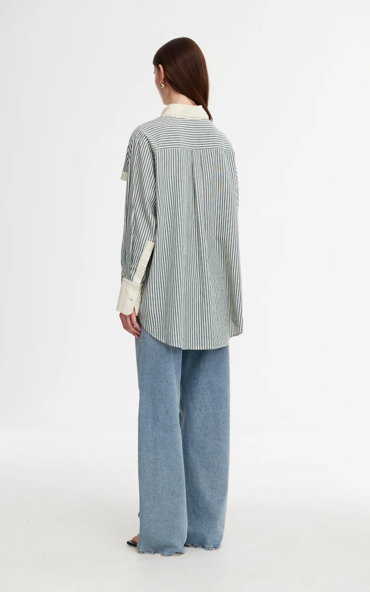 Ruby Shirt Green Stone Stripe