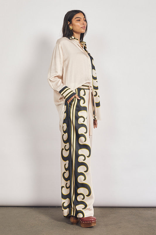 Tide Elastic Waist Pants in Ecru
