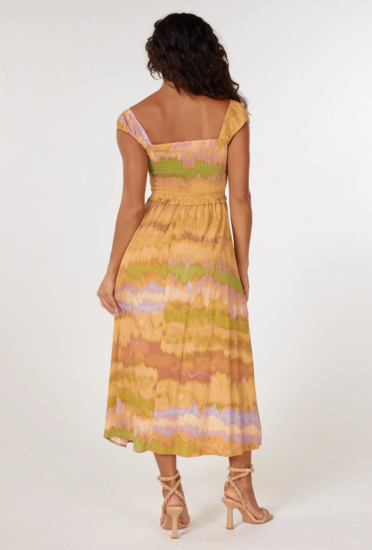 Allegra Midi Dress Sand Dunes Print