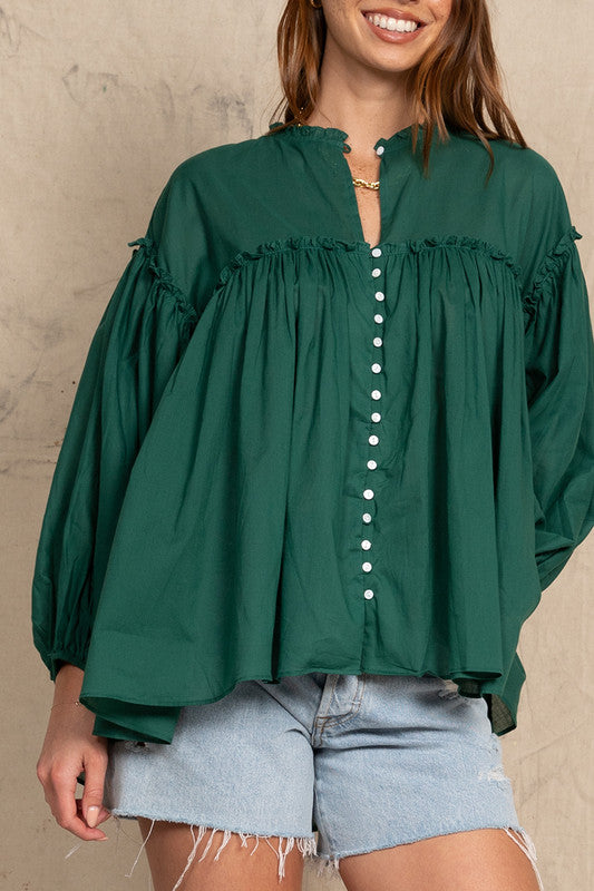 Romantic Blouse Emerald