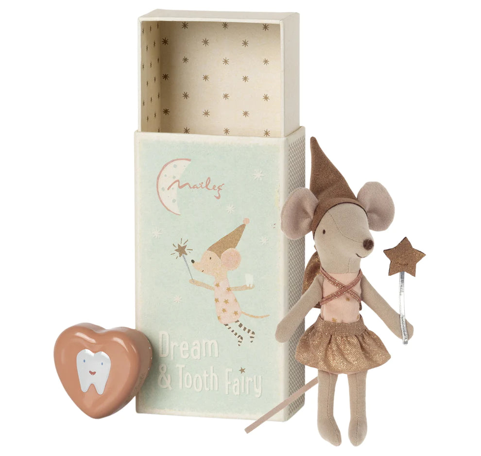Tooth fairy mouse in matchbox - Rose
