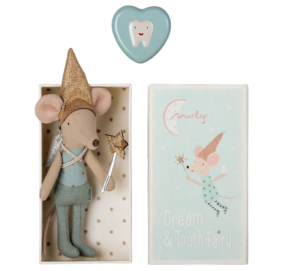 Tooth Fairy Mouse in Matchbox - Blue