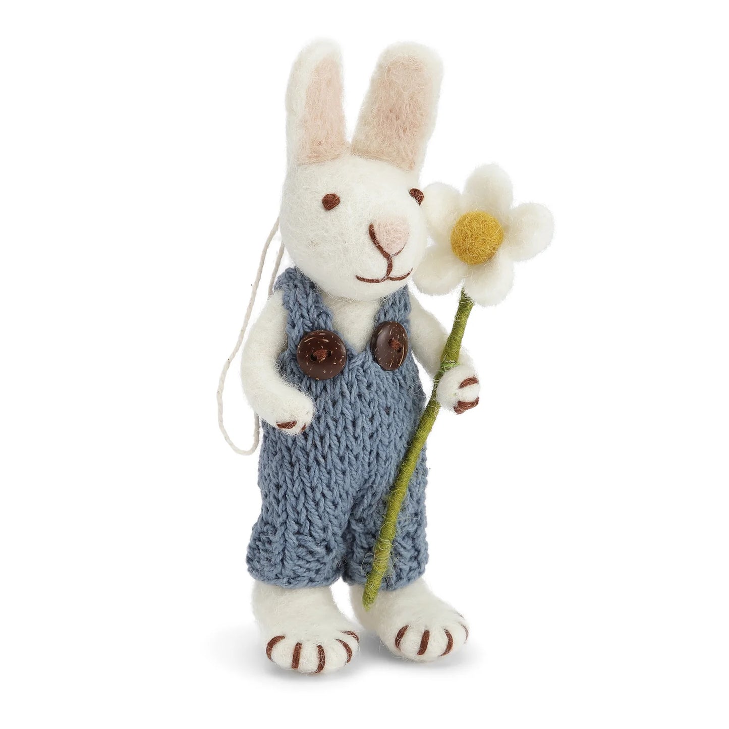 Bunny Small White blue pants & daisy