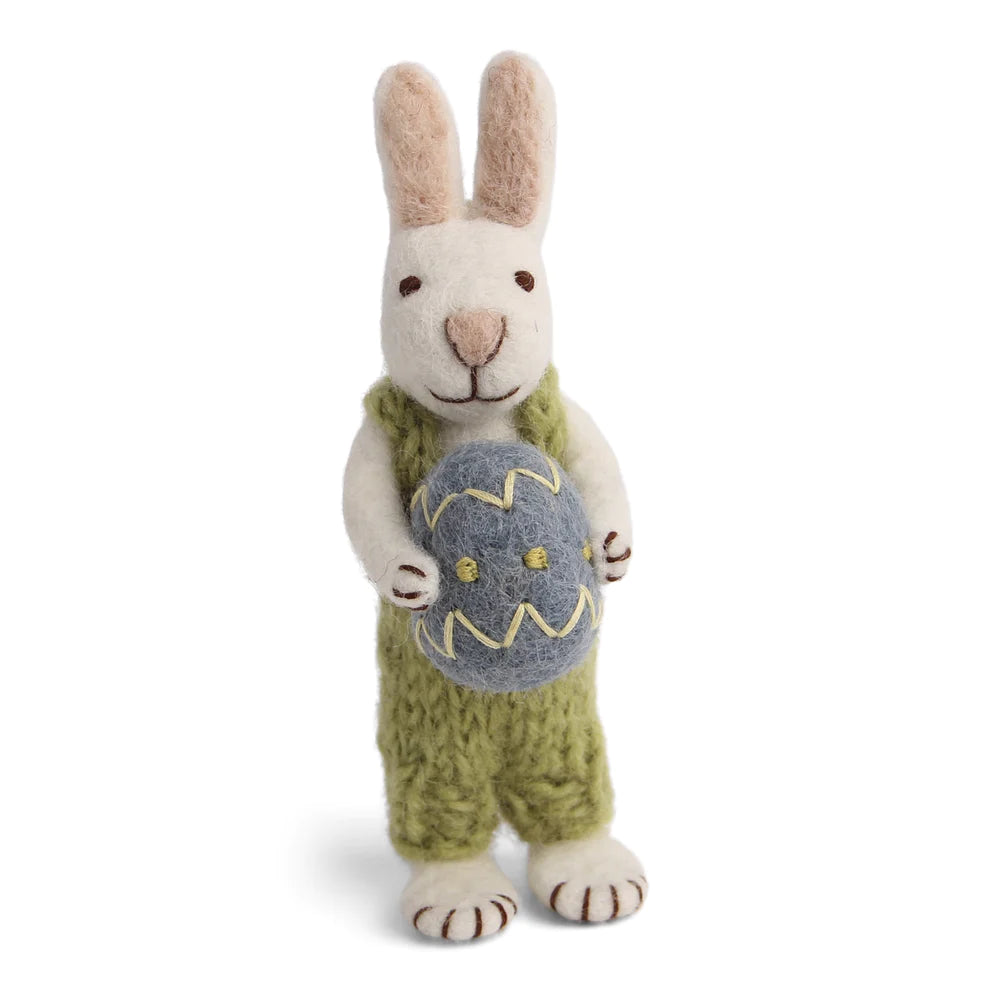 Bunny Small White Pants and Blue Egg