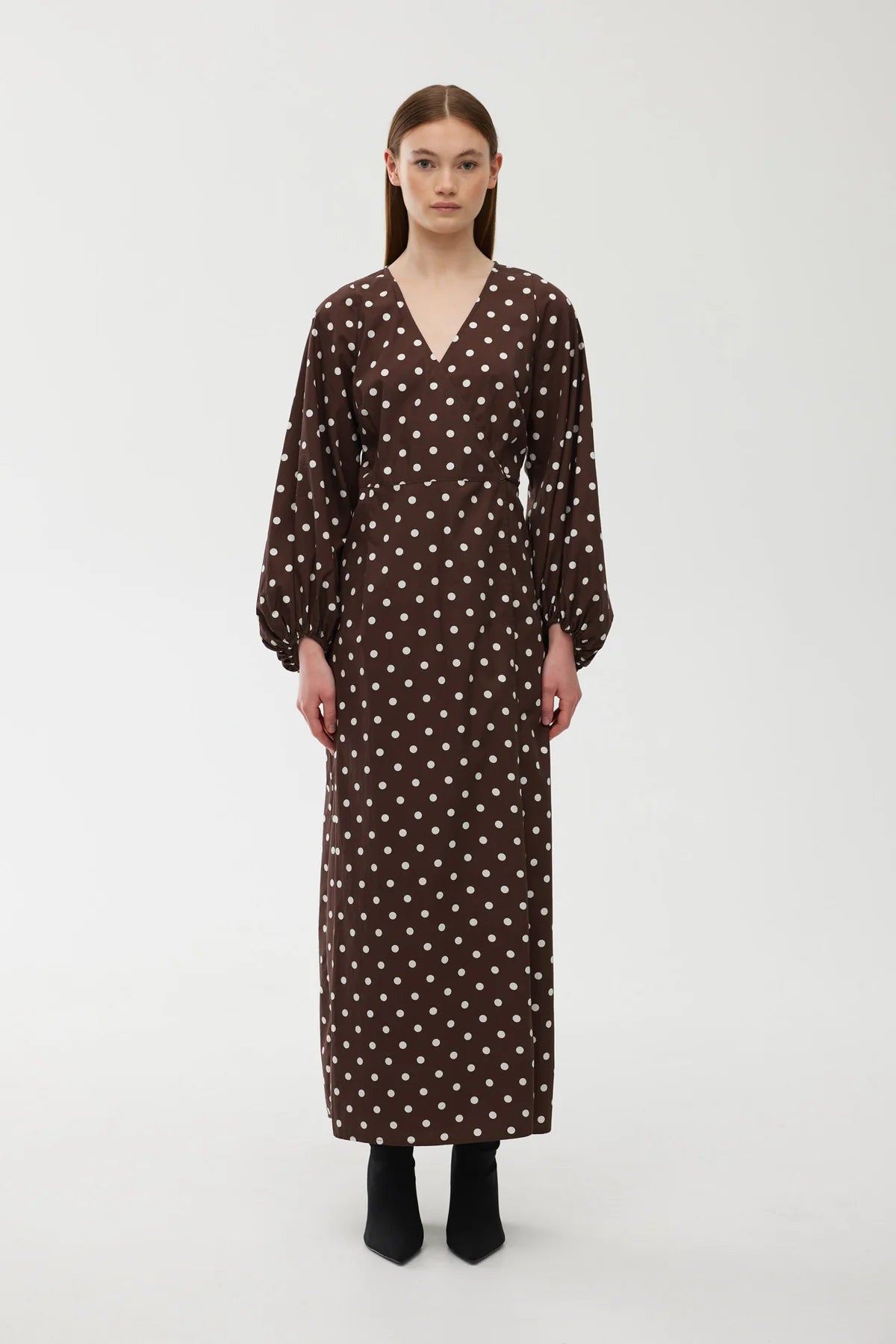 Ines Wrap Dress Maxi Dotty