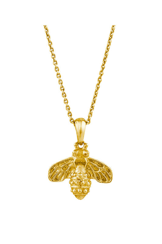 Bee Pendant Necklace Gold