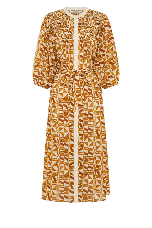 Smocked Dolman Dress in Spice