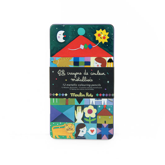 Les Cometes 12 Metallic Colouring Pencils