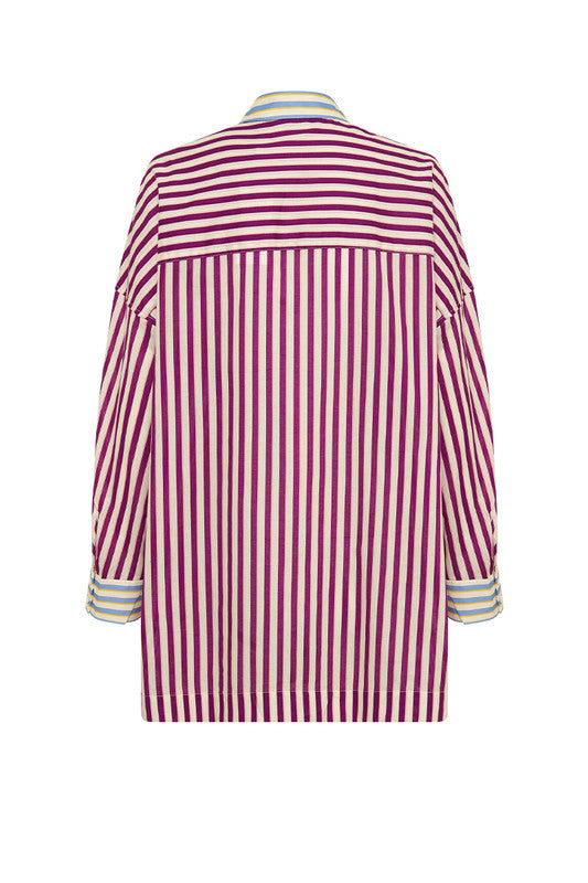 Oversized Shirt Grape Stripe