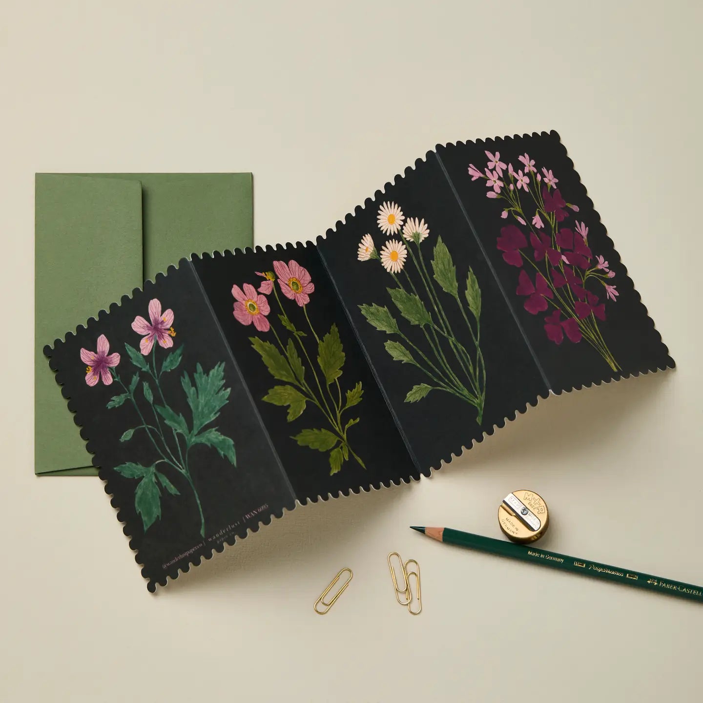 Botanical Concertina Card