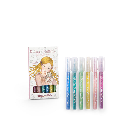 Les Rosalies 6 glitter felt pens