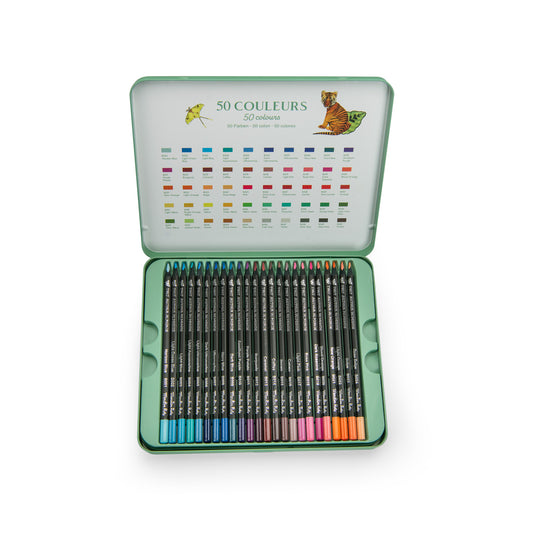 Autour du Monde set 50 colouring pencils in Tin