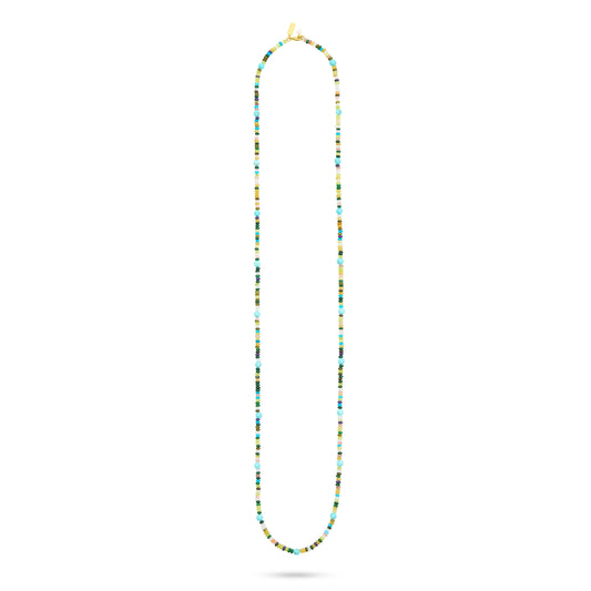 Long Beaded Necklace - Turquoise