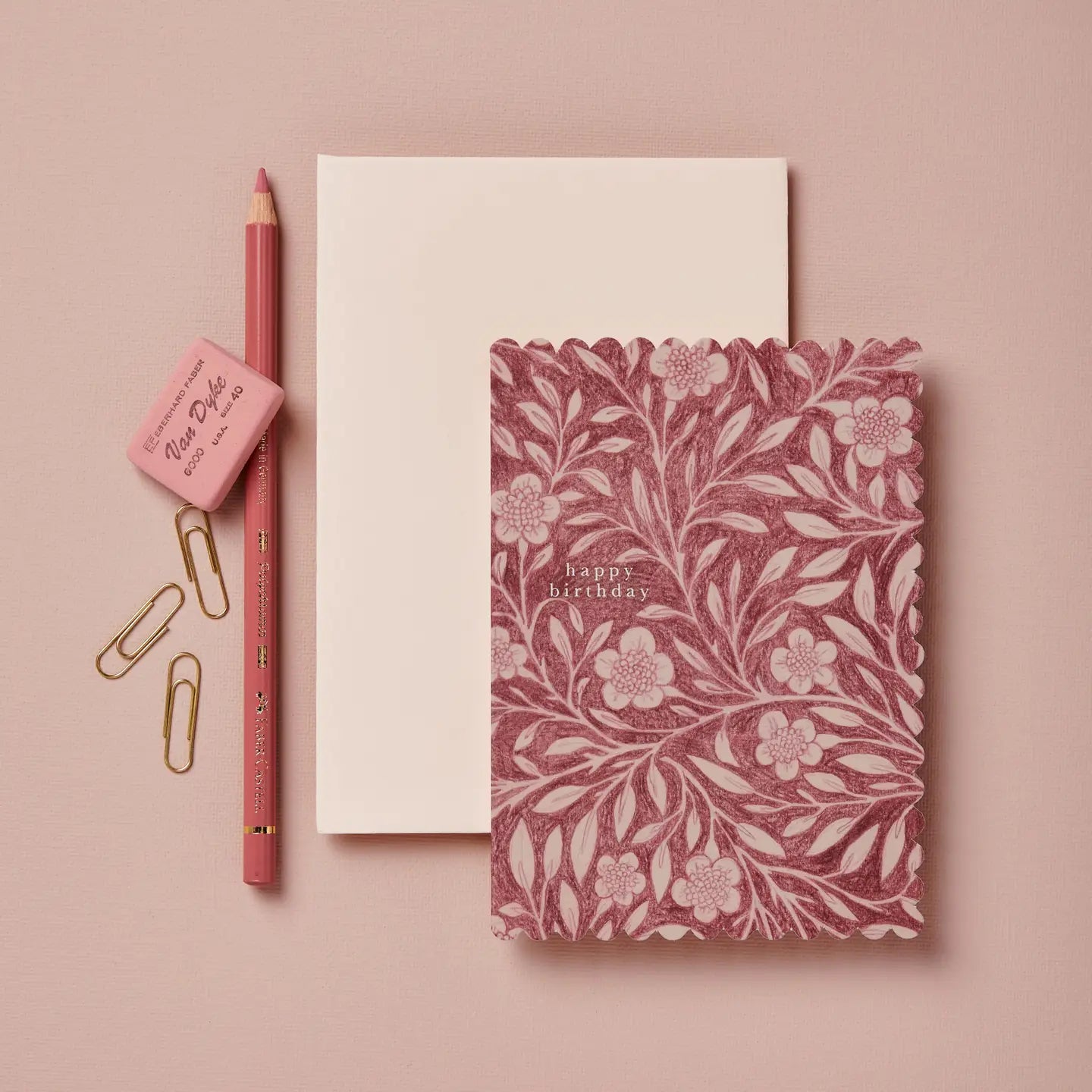 Pink Flora Happy Birthday Card